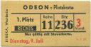 Odeon Berlin - Kinokarte 1957