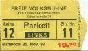 Berlin - Freie Volksbühne - FVB Theater-Betriebs-GmbH Scharperstrasse 24 - Eintrittskarte
