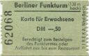Berlin - Berliner Funkturm - Karte für Erwachsene DM-.50