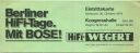 Berlin - Berliner HiFi-Tage - Mit Bose! - Eintrittskarte