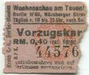 Berlin - Wochenschau am Tauentzien Berlin W50 Nürnberger Straße - Eintrittskarte