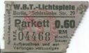 Berlin - W.B.T. Lichtspiele - Schlesische Str. 29 - Eintrittskarte