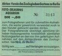 Berlin - Aktien-Verein des Zoologischen Gartens zu Berlin - Foto-Erlaubnis Aquarium