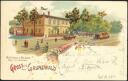 Postkarte - Gruss aus Berlin Grunewald - Wirtshaus zum Schwan Besitzer W. Jaretzke