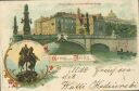 Postkarte - Berlin-Mitte - Gruss aus Berlin - Königliches Schloss mit Kaiser-Wilhelm-Brücke