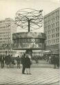 Berlin - Alexanderplatz - Urania-Säule mit Weltzeituhr - Foto-AK