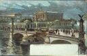 Berlin - Nationalgalerie mit der Friedrichsbrücke - Künstlerkarte