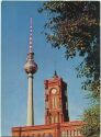 Berlin - Rathaus und UKW- und Fernsehturm - AK Grossformat