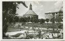 Berlin-Tempelhof - Evangelische Kirche und Planschbecken - Foto-AK 50er Jahre