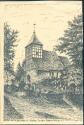 Postkarte - Kuhz - Kirche - Federzeichnung von Paul Gans Kreuznach