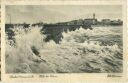 Postkarte - Warnemünde - Mole bei Sturm