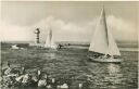 Warnemünde - An der Mole - Foto-AK 60er Jahre