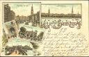 Lithographie - Hamburg - Fleet beim Grimm - Alster-Lust