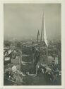 Hamburg - Blick vom Rathausturm in die Mönckebergstrasse - Petri-Kirche - Foto-AK