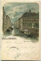 Postkarte - Hamburg - Altes Rathaus-Fleet