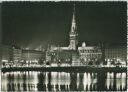 Hamburg - Rathaus im Lichterglanz - Foto-Ansichtskarte