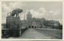 Postkarte - Lübeck - Burgtorbrücke mit Burgtor - Torseite 1932