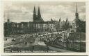 Lübeck - Jacobi- Marien- und Petri-Kirche - Puppenbrücke und Holstentor - Foto-AK