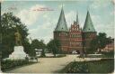 Postkarte - Lübeck - Holstentor - Bismarck-Denkmal