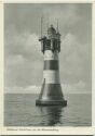 Postkarte - Leuchtturm Rotersand vor der Wesermündung