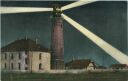 Postkarte - Helgoland - Leuchtturm bei Nacht ca. 1910