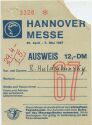 Hannover Messe 1967 - 29. April - 7. Mai Ausweis