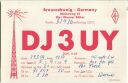 QSL - Funkkarte - DJ3UY - Braunschweig