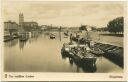 Magdeburg - Blick von der Adolf Hitler Brücke - Foto-AK 30er Jahre