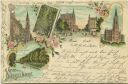 Postkarte - Düsseldorf - Lithographie - Elberfelder Strasse