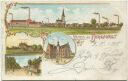 Postkarte - Steinfurt-Borghorst - Münsterstrasse - Krankenhaus - Post und Rathaus