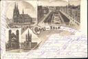 Köln - Lithographie - Dom - St. Gereon - St. Martin