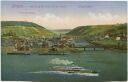 Postkarte - Bingen - Mündung der Nahe in den Rhein ca. 1920