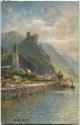 Burg Katz - St. Goarshausen - Künstler-Ansichtskarte