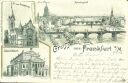 Postkarte - Gruss aus Frankfurt a. M. - Peterskirche - Opernhaus