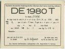 QSL - QTH - Funkkarte - DE1980T