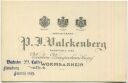 Visitenkarte - P. J. Valckenberg