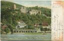 Postkarte - Heidelberg - Schloss von der Hirschgasse