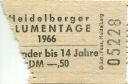 Heidelberg - Heidelberger Blumentage 1966 - Eintrittskarte