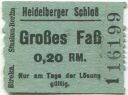Heidelberg - Heidelberger Schloß - Großes Faß - Eintrittskarte