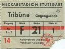 Stuttgart - Neckarstadion - Tribüne Gegengerade - Eintrittskarte