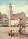 Ansichtskarte - 72250 Freudenstadt - Neptunbrunnen und Rathaus