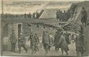 Postkarte - Münsingen - Kriegsgefangene Franzosen im Barackenlager des Truppenübungsplatz