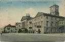 Postkarte - Karlsruhe - Marktplatz mit Rathaus und Karl-Friedrich-Strasse