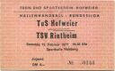 Hofweier - Hallenhandball Bundesliga - TuS Hofweier TSV Rintheim - Eintrittskarte 1977