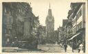 Foto-AK - Freiburg - Kaiserstrasse mit Bertholdsbrunnen und Martinstor