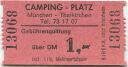 München-Thalkirchen - Camping-Platz - Gebührenquittung