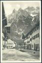 Mittenwald - Untermarkt mit Karwendel - Foto-AK 30er Jahre