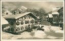 Ansichtskarte - Oberammergau - Dorfplatz mit Hotel zur Post