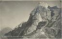 Meilerhütte mit Musterstein und Wettersteinwand - Foto-AK 20er Jahre