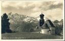 Kochel - Evangelische Kirche mit Herzogstand - Foto-AK